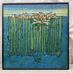 Brian Tozer (British 1944-): 'The Island', acrylic on board signed and dated 2011, 90cm x 90cm