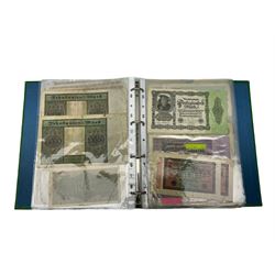Collection of German banknotes, mostly dating between 1918 and 1923, many being of a high grade, with vendor's inventory, housed in a ring binder