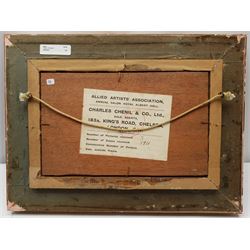 J Baxter (British early 20th century): Moorland Path, oil on panel signed 16cm x 28cm