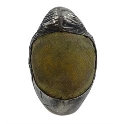 Edwardian silver chick pin cushion, Rd No. 475678 by Sampson Mordan & Co, Chester 1907