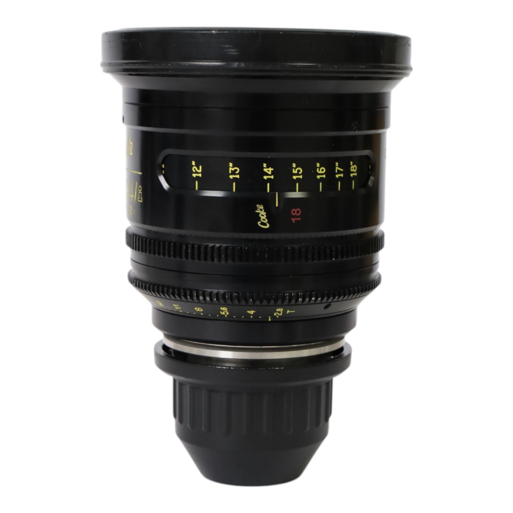 Cooke Mini S4/i 18mm T2.8 prime lens with PL mount, serial no. 8018-0714, with front and back lens caps
