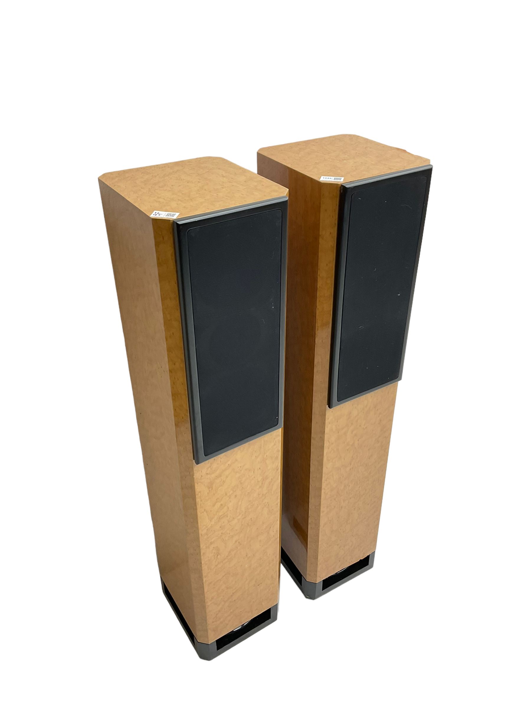 Pair Lake Audio 120W floorstanding speakers in maple finish 