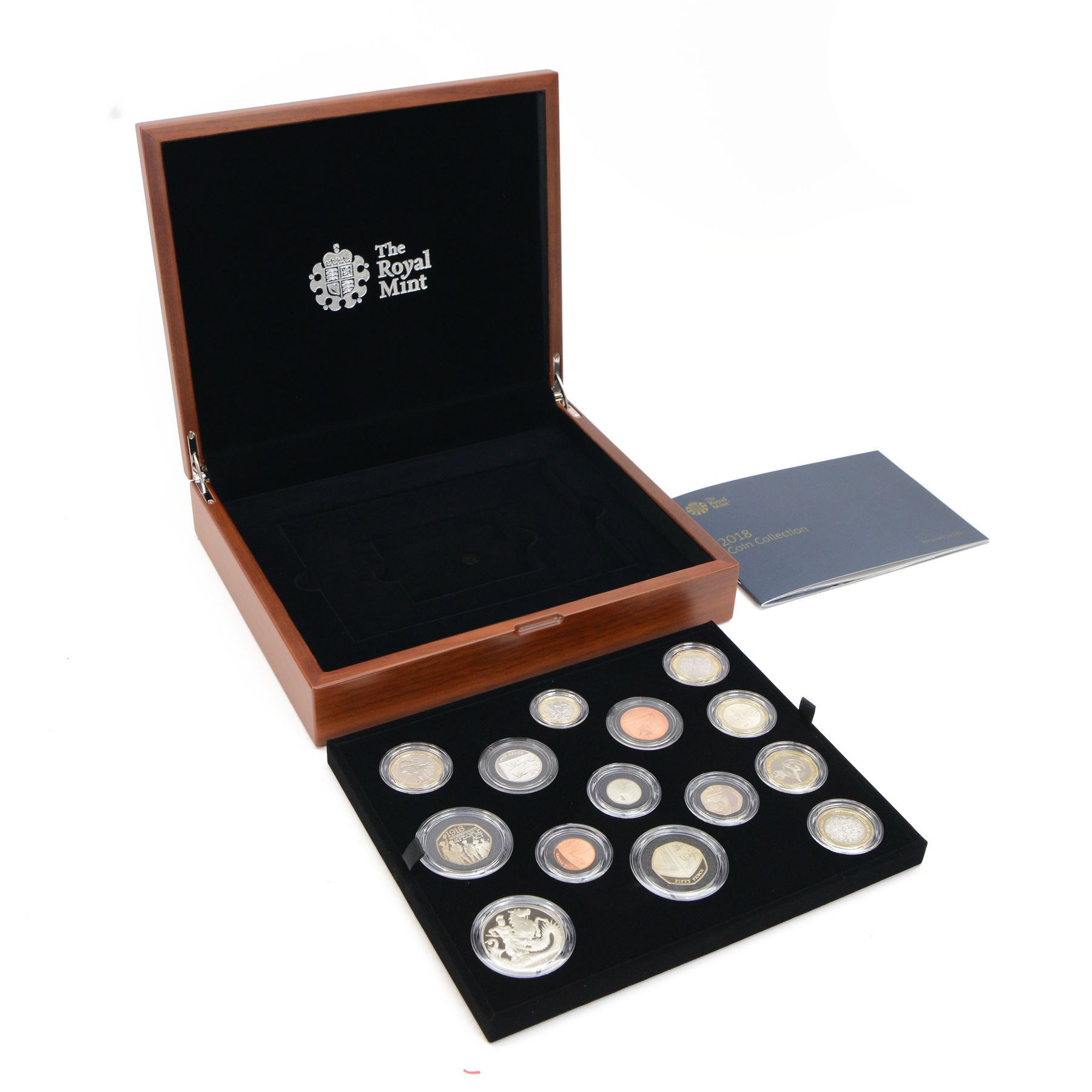 The Royal Mint United Kingdom 2018 premium proof fourteen coin set, cased with certificate
