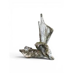 Composite stone sculptured figure playing a guitar, and a shell sculpture (2)