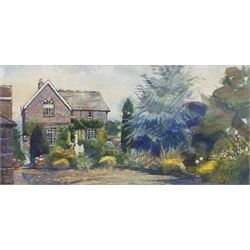 Henderson (British 20th Century): 'York Gate' Garden - Leeds, watercolour signed, titled verso 19cm x 38cm