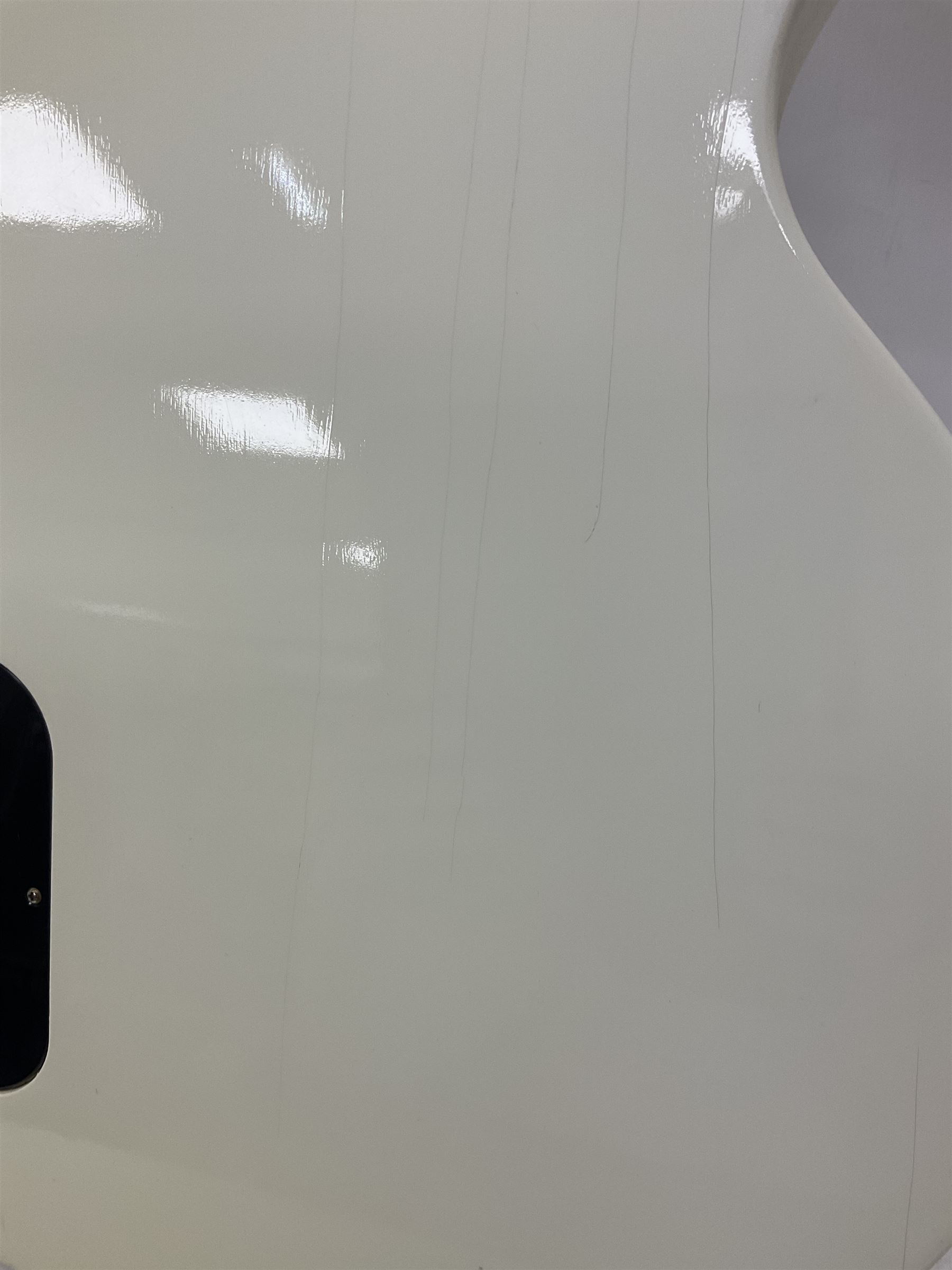 2010 Gibson Les Paul studio guitar, serial no101500537 in white finish with gold and pale green hardware, in Auden soft carry case, guitar L100cm