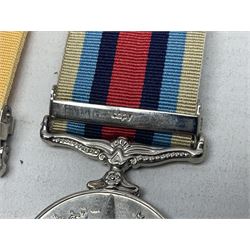 NATO Service Medal with clasp for Former Yugoslavia; together with three copy medals - Iraq Medal with clasp for 19 Mar to 28 Apr 2003 and unfitted rosette; Operational Service Medal with Afghanistan clasp; and QEII Golden Jubilee 2002 medal; all with ribbons (4)