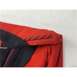 Royal Military College Sandhurst parade uniform with peaked cap and two-piece mess dress, all bearing historic manuscript labels for J.E.A. Baldwin, possibly Air Marshal Sir John Eustace Arthur Baldwin (1892-1975) who served in the British Army 1910-18 & 1944-58 and in the RAF 1918-44.