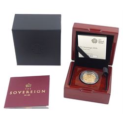 Queen Elizabeth II 2018 gold proof full sovereign coin, cased with certificate