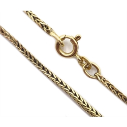  Gold Zodiac Capricorn pendant on gold wheat chain necklace, both hallmarked 9ct   