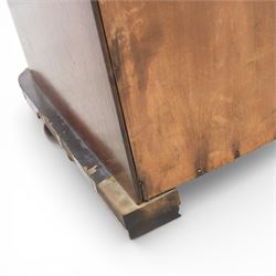 Victorian flame mahogany chest, fitted with two short over four long graduating drawers