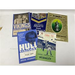 1951 FA Cup final Blackpool V Newcastle United programme, together with a collection of other sporting programmes, mostly Speedway official examples, and a football rattle.