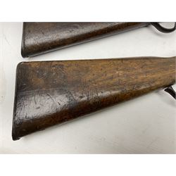 RFD ONLY AS NOT NITRO OR BLACK POWDER PROOFED - two late 19th century Martini Henry .303 carbines in poor condition for spares or repair, no visible numbers (2)