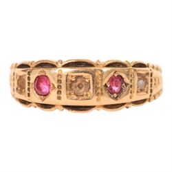 15ct gold stone set ring, hallmarked