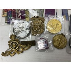 Japanese Order of the Sacred Treasure Medal (Zaihosho) in lacquered box; Norwegian Grunnlovsdag 1945 Medal with National Flag ribbon; three school attendance medals; four Royalty commemorative medals including both Victoria jubilees; quantity of medal ribbons and medal bars; medal issue boxes; badges; booklets etc