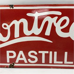 Rowntree's enamel advertising sign, 'Rowntree's Pastilles' white writing on a red ground, H30cm, L92cm