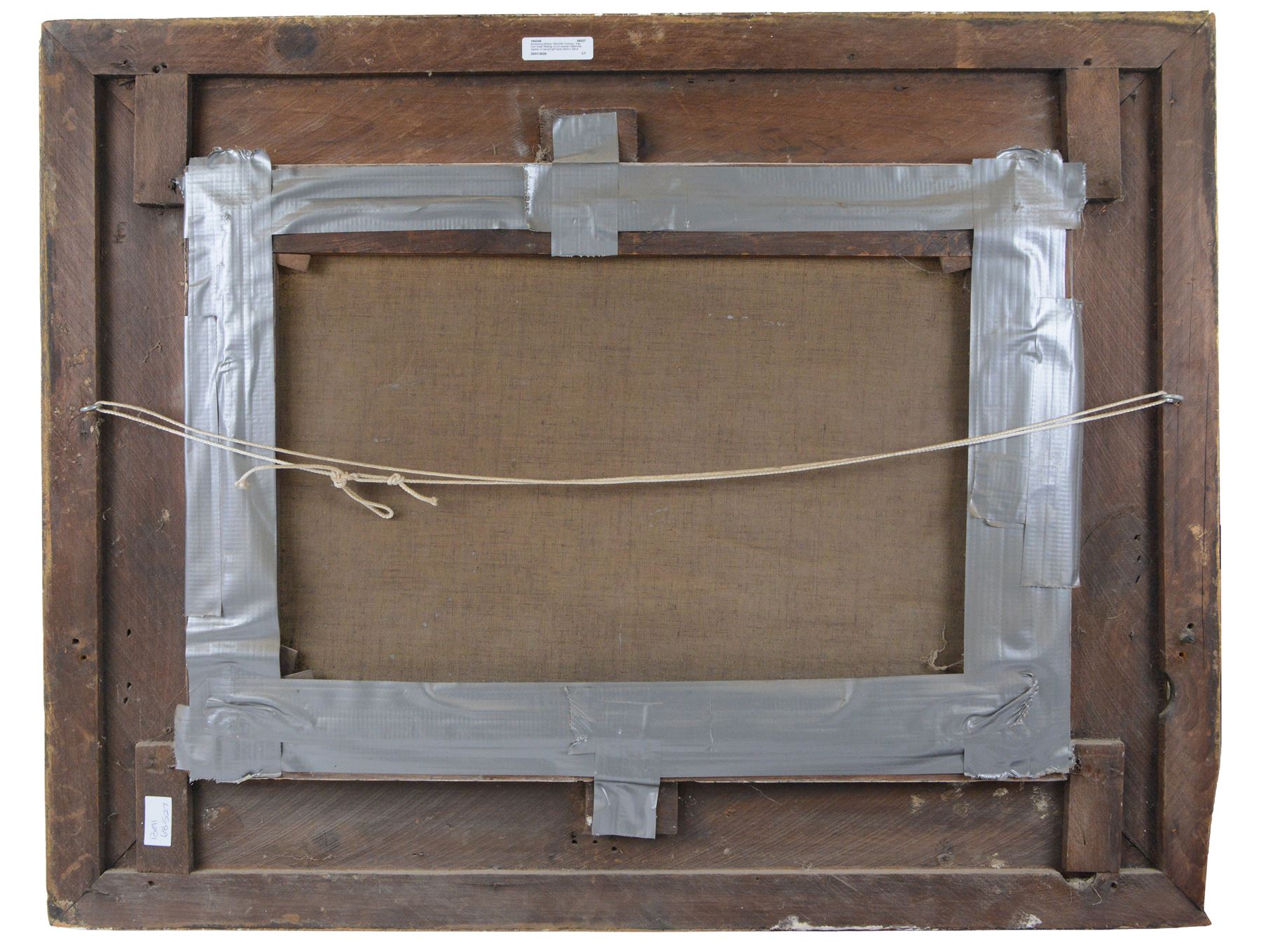 Armstrong (British 19th/20th Century): Two Gun Dogs Waiting, oil on canvas indistinctly signed, in carved gilt frame 39cm x 59cm 