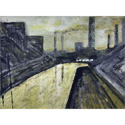 Circle of Theodore Major (British 1908-1999): Industrial Landscape, oil on board unsigned 16cm x 22cm