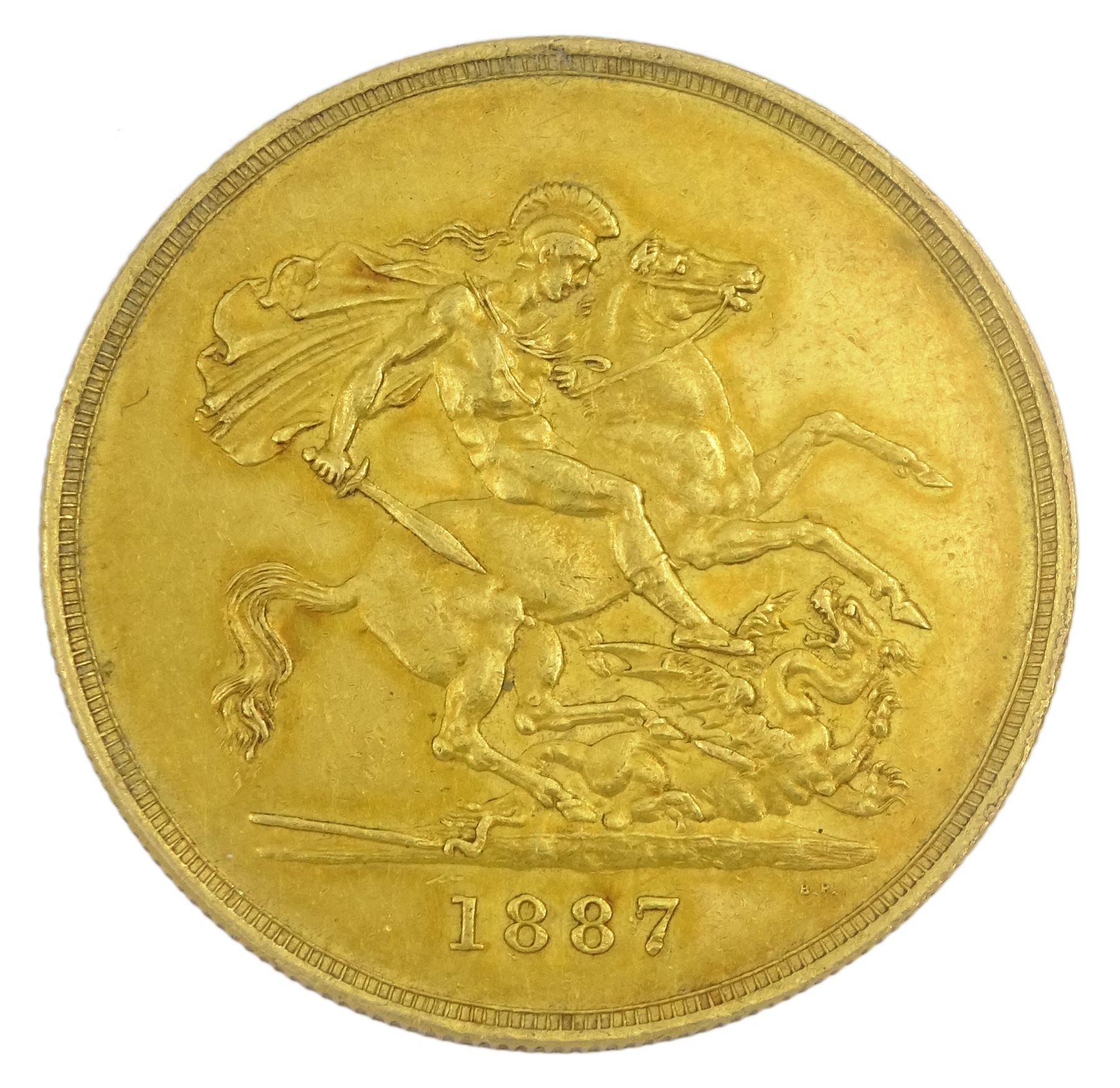 Queen Victoria 1887 gold five pound coin