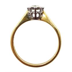 18ct gold single stone round brilliant cut diamond illusion set ring, Birmingham 1979, diamond approx 0.30 carat