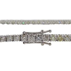 18ct white gold diamond line bracelet, stamped 750, total diamond weight approx 4.25 carat