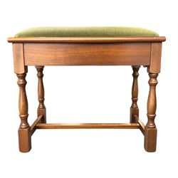 Offenbach - mid-20th century Sapele Mahogany cased upright piano, overstrung iron movement, with stool