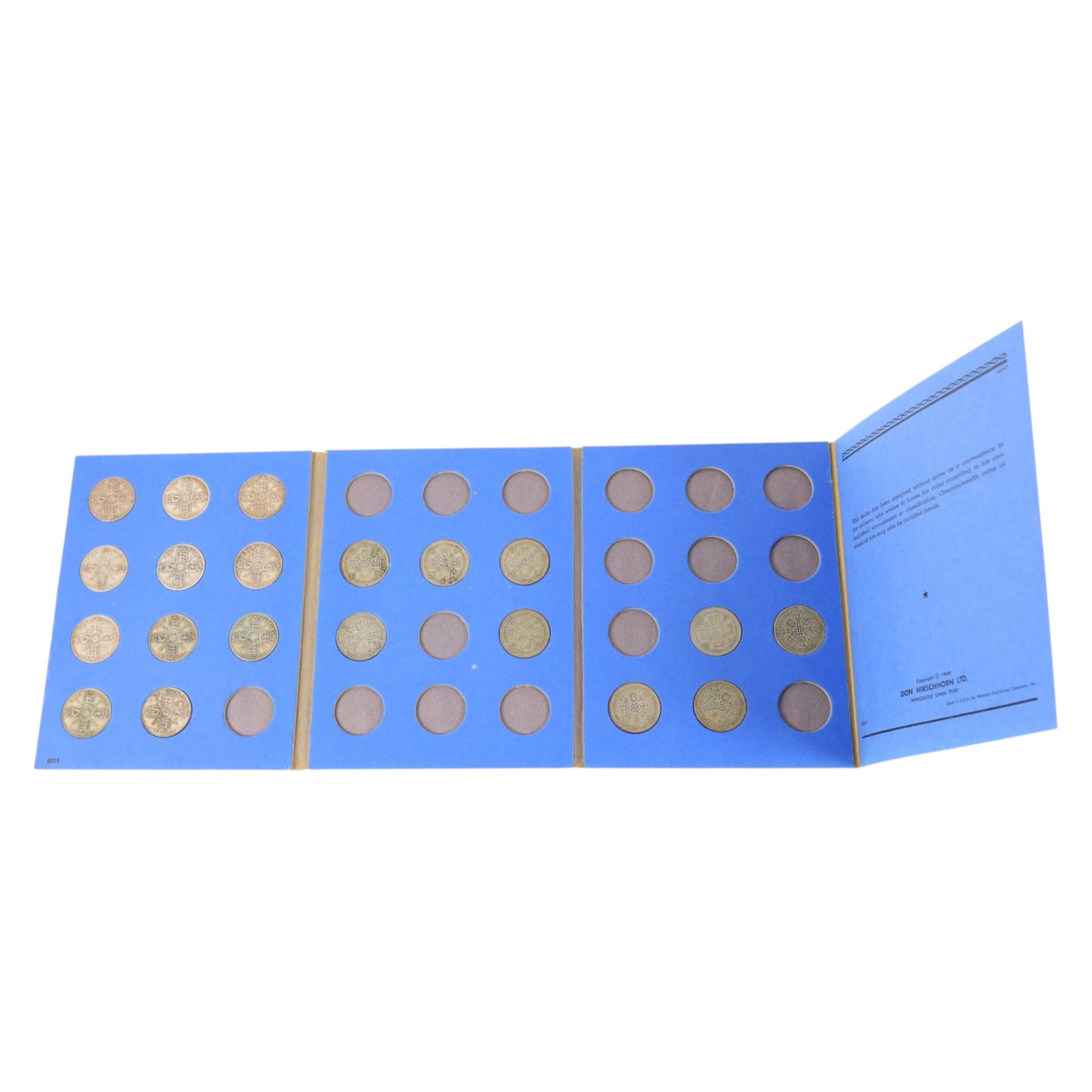 Twenty part-filled Whitman folders, including ten pre-1920 and twenty-eight pre-1947 half crowns, seven pre-1920 and twenty-five pre-1947 florins, numerous copper coins, etc