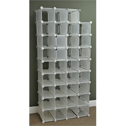  Modern adjustable modular shoe racking system with 32 compartments  