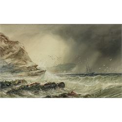 John Francis Bland (British 1857-1899): Off the Scarborough Coast, watercolour signed 22cm x 35cm