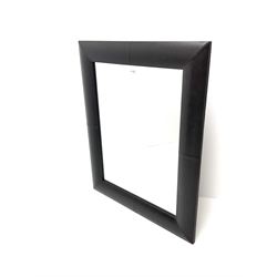Rectangular leather framed mirror