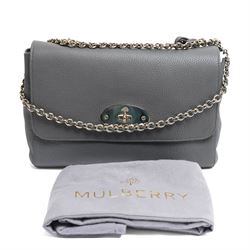 Mulberry - Medium Lily shoulder bag in Mole Grey Grainy Calf leather, the softly structured body with flap top, gold-tone Postman’s Lock fastening, hanging leather clochette and leather-woven chain shoulder strap, with original Mulberry product tag and dust bag