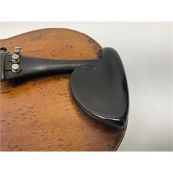 Late 19th century French trade violin with 35.5cm one-piece maple back and ribs and spruce top L59cm overall; in carrying case with bow