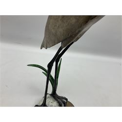Brian Arthur (1935-2022): Heron on Rock, bronze, signed and limited edition 16/65, H41cm