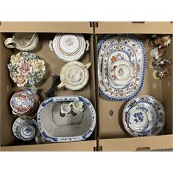 Spode Tower pattern bowl, together with Masons jug, transfer print ceramics and other collectables, in four boxes 