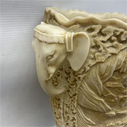 Collection of hardstone and soapstone, including hardstone seal carved temple dogs finial, inscription on base, together with inkwells, vases etc  