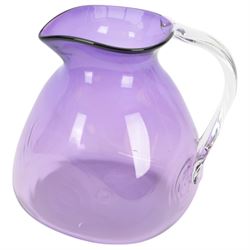 Steven Newell (1948-), amethyst glass jug, signed Newell, H17cm