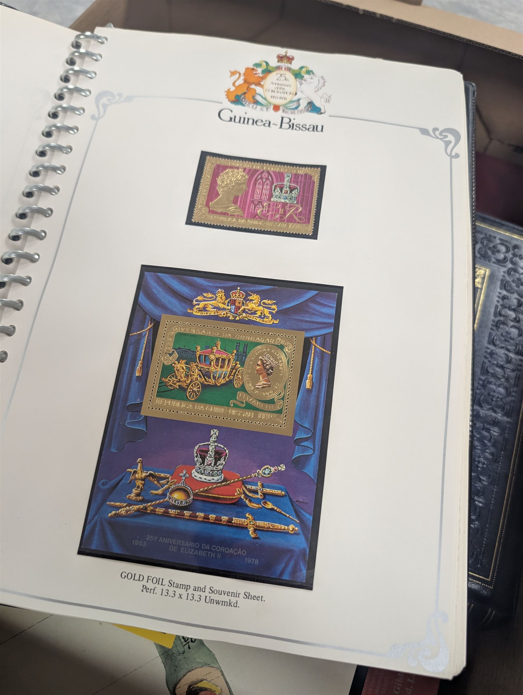 Collection of stamps, including 25th Anniversary Coronation albums, Royal Wedding First Day Covers album, Royal Mail Special Stamps 1986, 1987 and 1989, Locomotive Philatelica album, etc