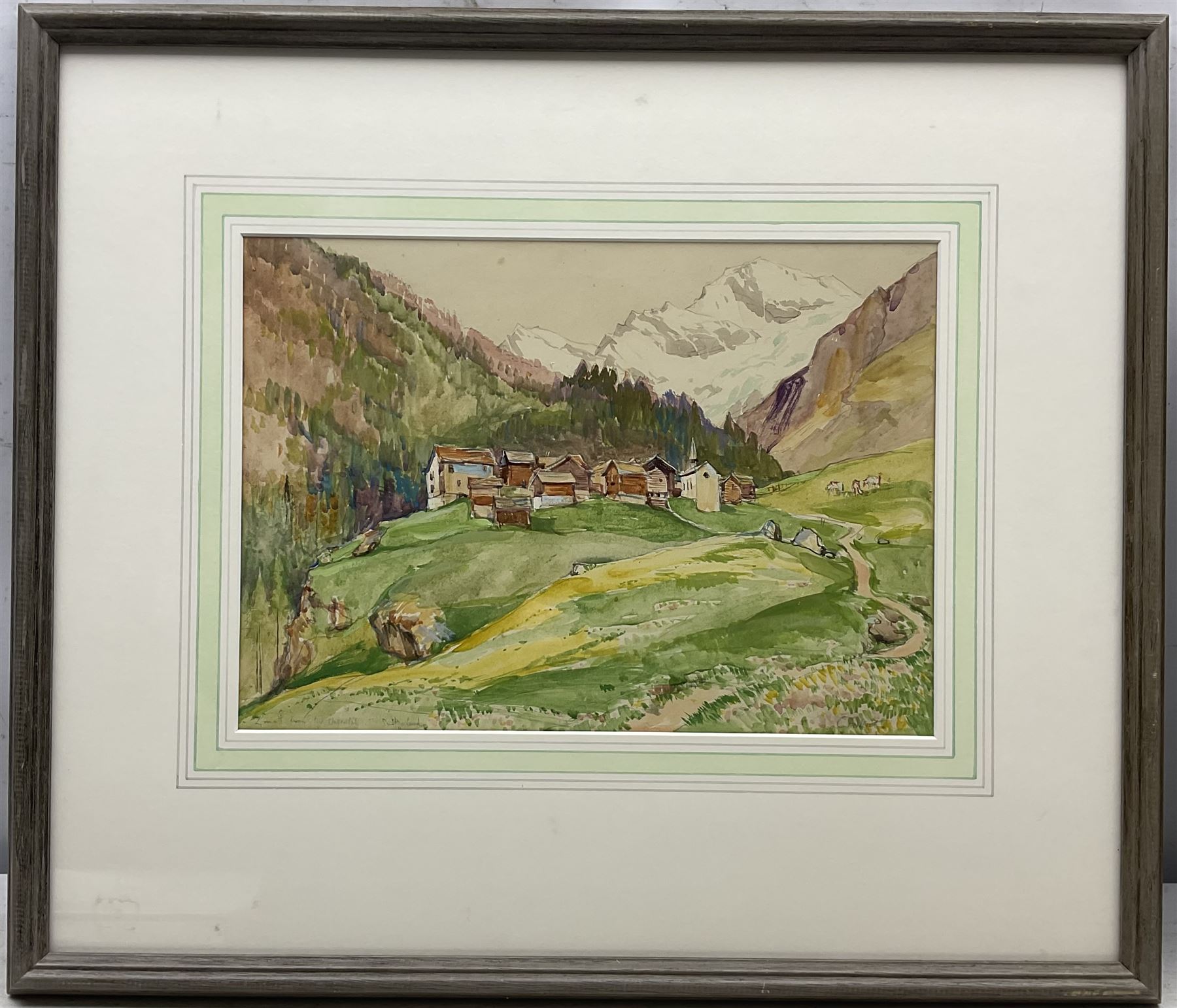 Cecil Arthur Hunt RWS RBA (British 1873-1965): 'Zermatt from the Matterhorn - Switzerland', watercolour signed and titled 25cm x 34cm