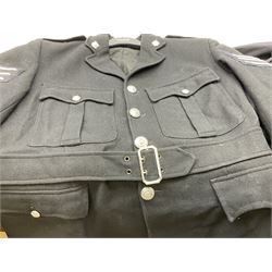 Hull City Police - vintage tunic with matching cape, collar no.H460; another tunic with WW2 medal ribbon bar; early sergeant's tunic; and later sergeant's tunic (5)