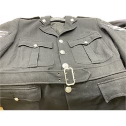 Hull City Police - vintage tunic with matching cape, collar no.H460; another tunic with WW2 medal ribbon bar; early sergeant's tunic; and later sergeant's tunic (5)
