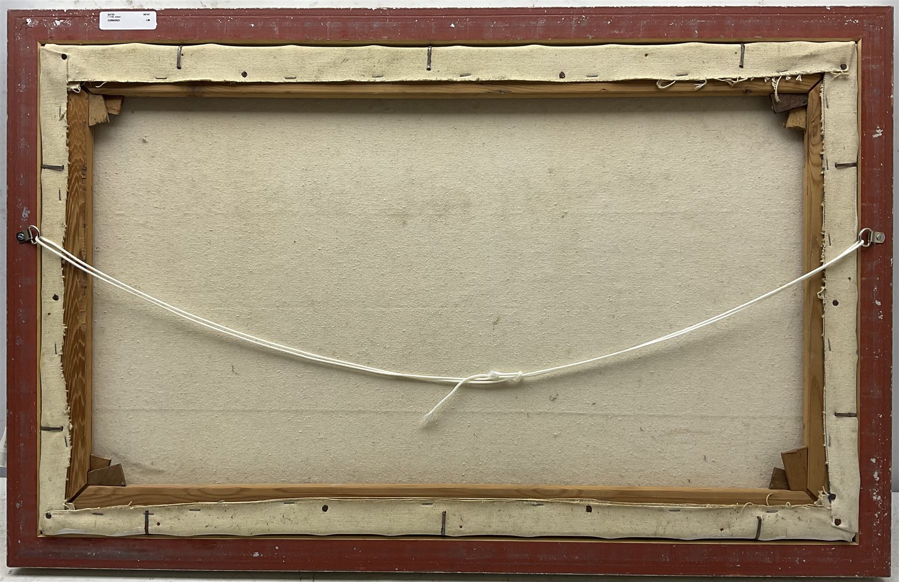 F Potts (British 20th century): River Reflections, impasto oil on canvas signed 45cm x 75cm