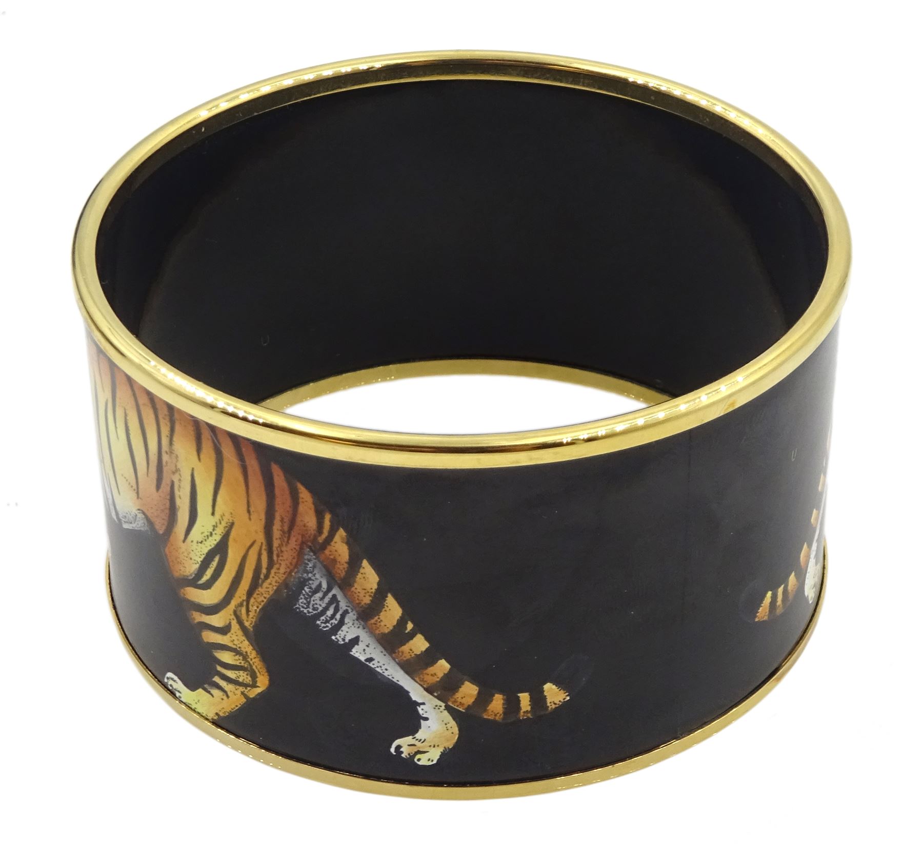 Halcyon Days enamel tiger bangle, boxed 