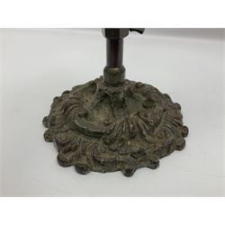 Victorian wool winder, upon ornate cast metal base, H52cm