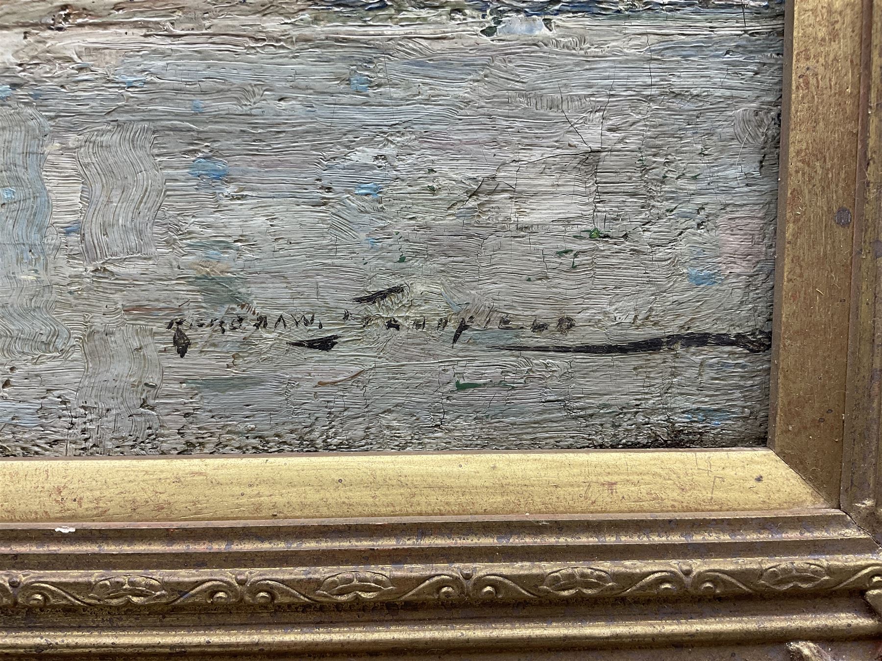 Kershaw Schofield (British 1872-1941): Windmill by the River, oil on canvas signed 29cm x 44cm