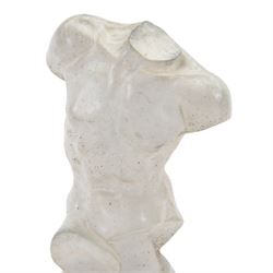 Grand Tour style composite model of a male torso, upon a socle base, with indistinct signature verso, H40,5cm