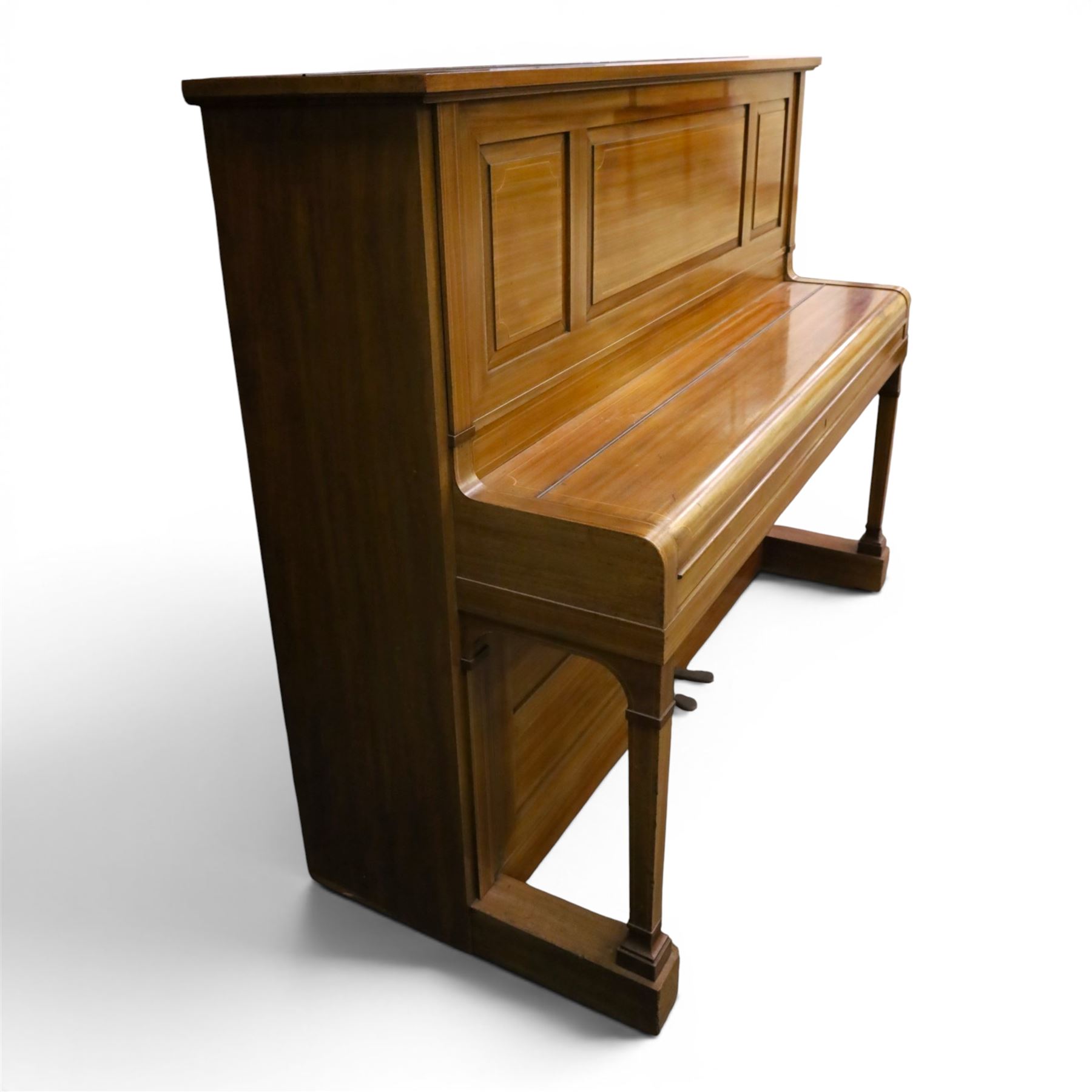 Edwardian C. Bechstein mahogany cased upright piano, with ivory keys and two pedals, manufactured expressly for J Dunnill Wakefield, serial no. , H123cm, W150cm