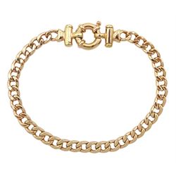 9ct rose gold curb link bracelet with spring loaded clasp, hallmarked 