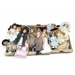 Large collection of porcelain dolls, including Alberon, Knightsbridge and Leonardo collect...