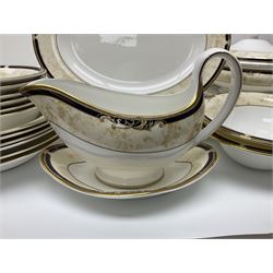 Wedgwood Cornucopia part dinner service, comprising six dinner plates, six soup bowls, six bowls, two serving platters, two oval dishes, covered serving dish, sauce boat and saucer (25)