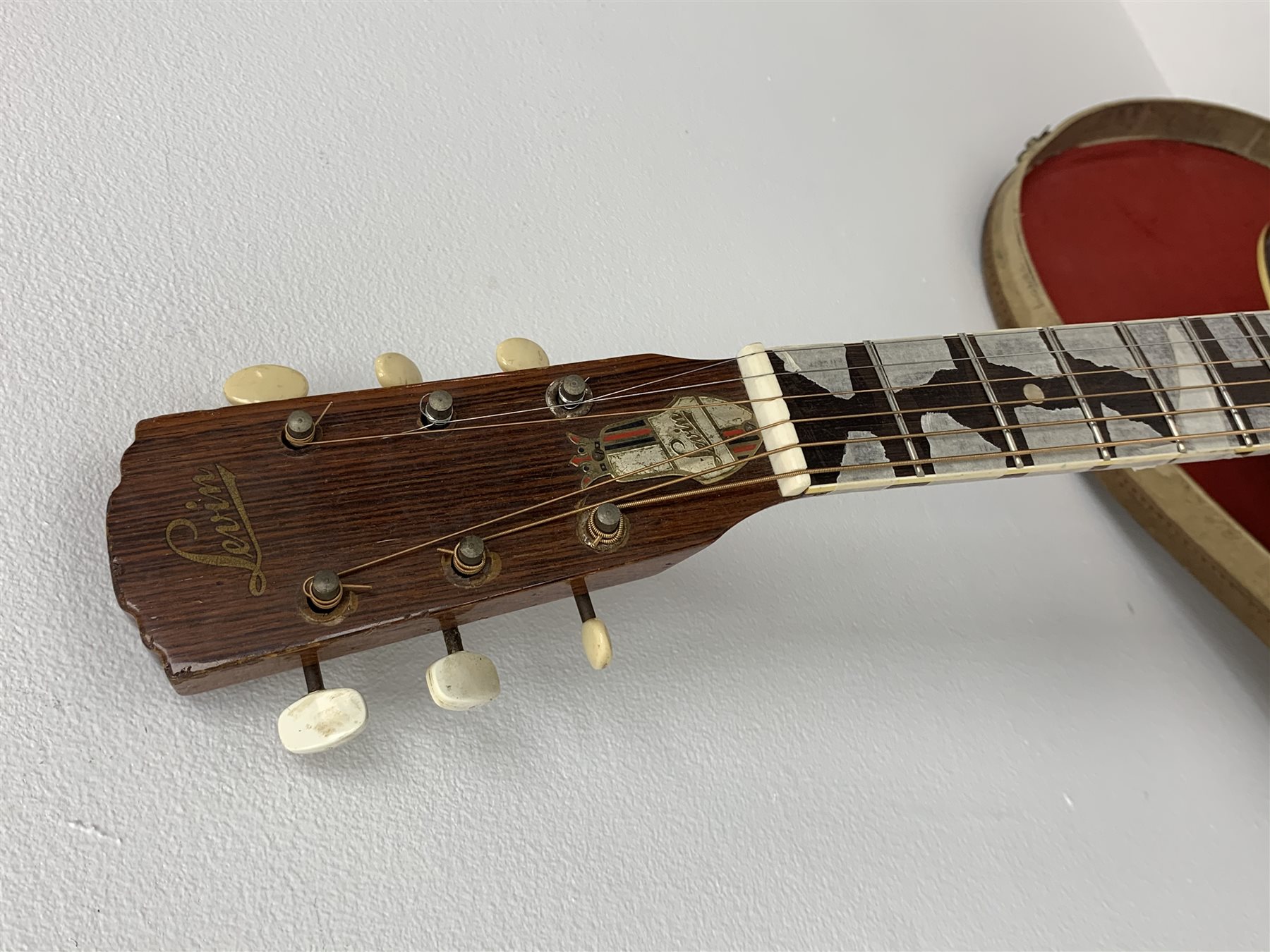 Levin LM 26 acoustic guitar, with carrying case. Provenance: This Guitar was on the INXS Dirty Honeymoon Tour 1994 
